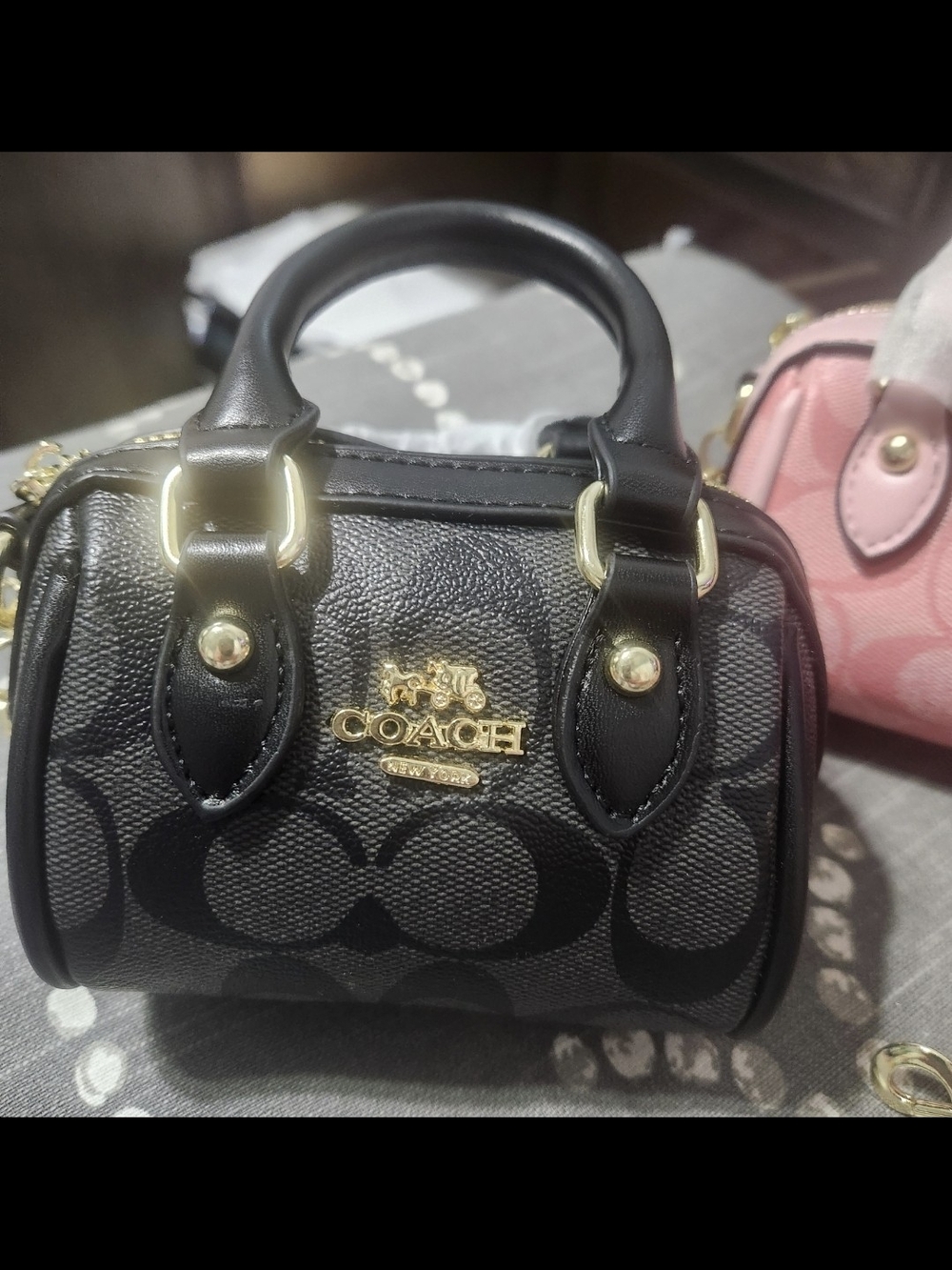 Coach Black Signature Mini Satchel Bag - Picture 1 of 11